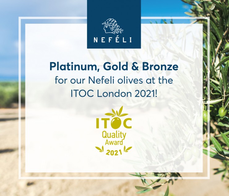 Platinum, gold and bronze for our Nefeli olives at the ITOC London 2021!