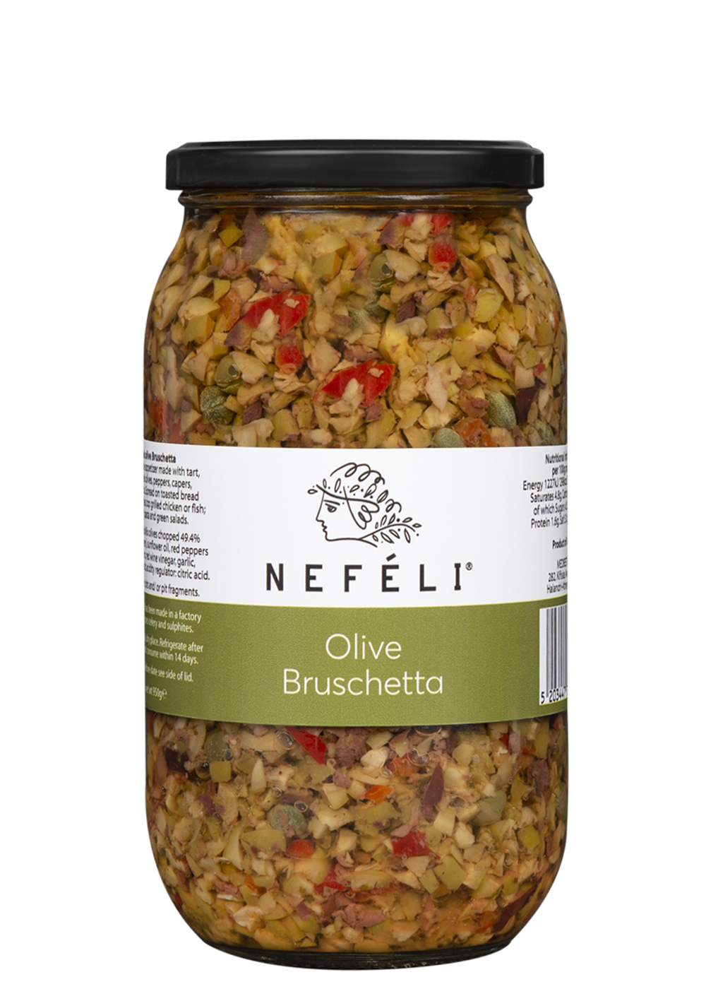Greek olive bruschetta in 1lt glass jar