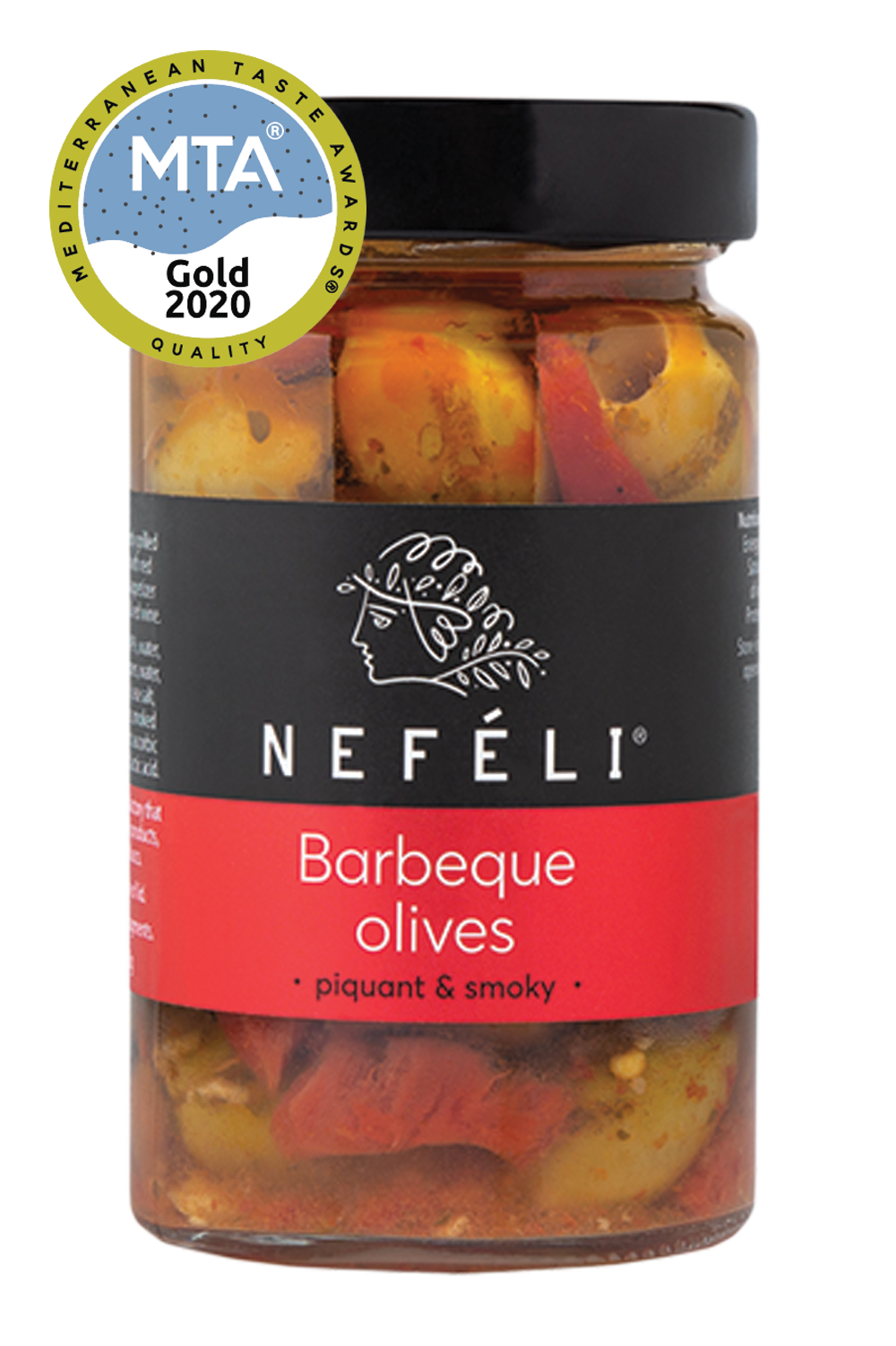 Halkidiki green olives grilled and marinated with smoked paprika