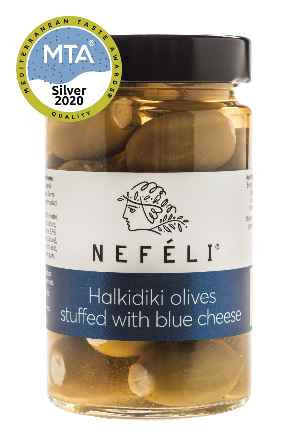 Halkidiki green olives stuffed with blue cheese