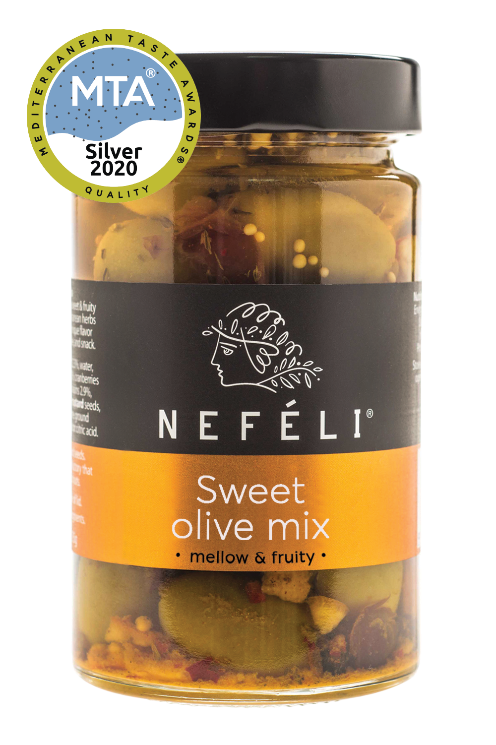 Halkidiki green olives pitted in a sweet and fruity marinade with honey, cranberries and raisins